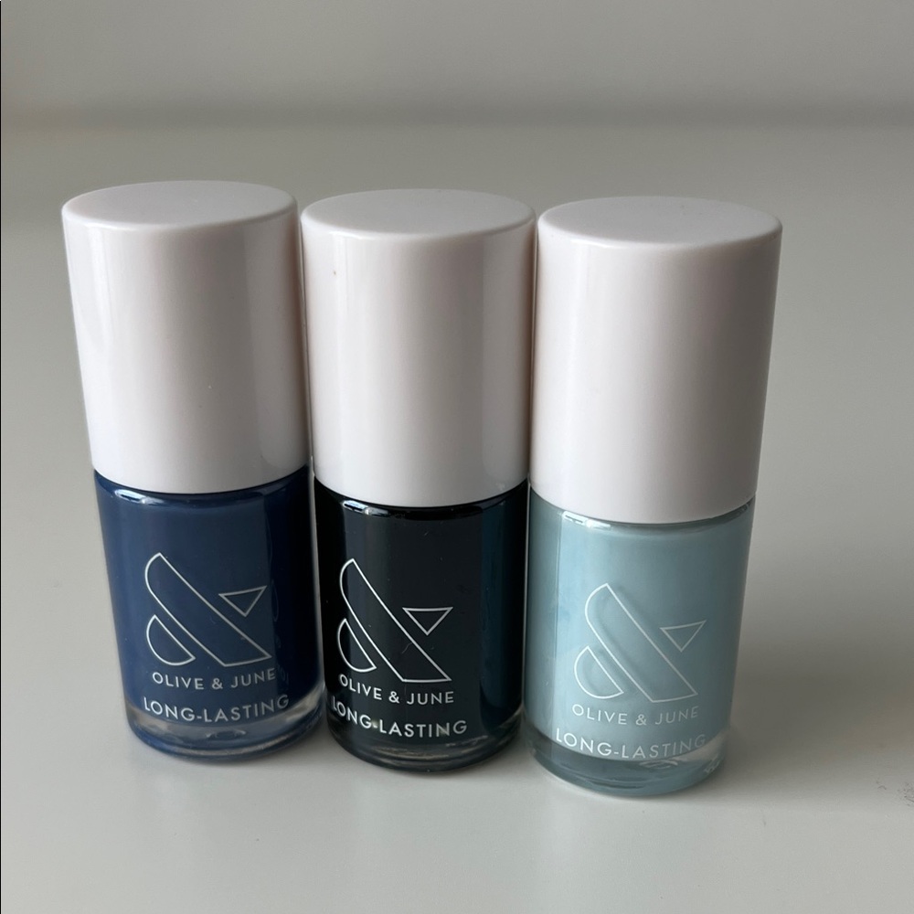 3 x .46oz OLIVE & JUNE Trio Nail Polish Set - Blue Collection